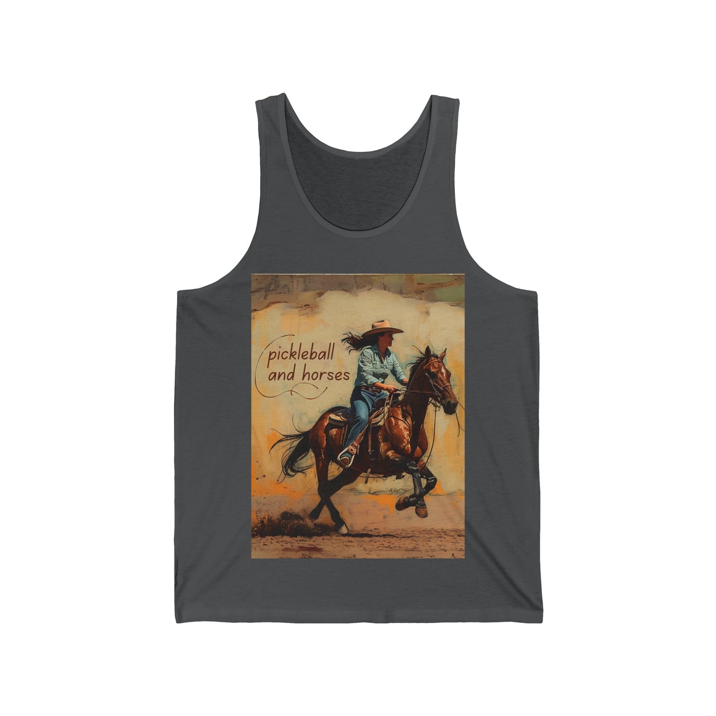 Pickleball and Horses Unisex Jersey Tank