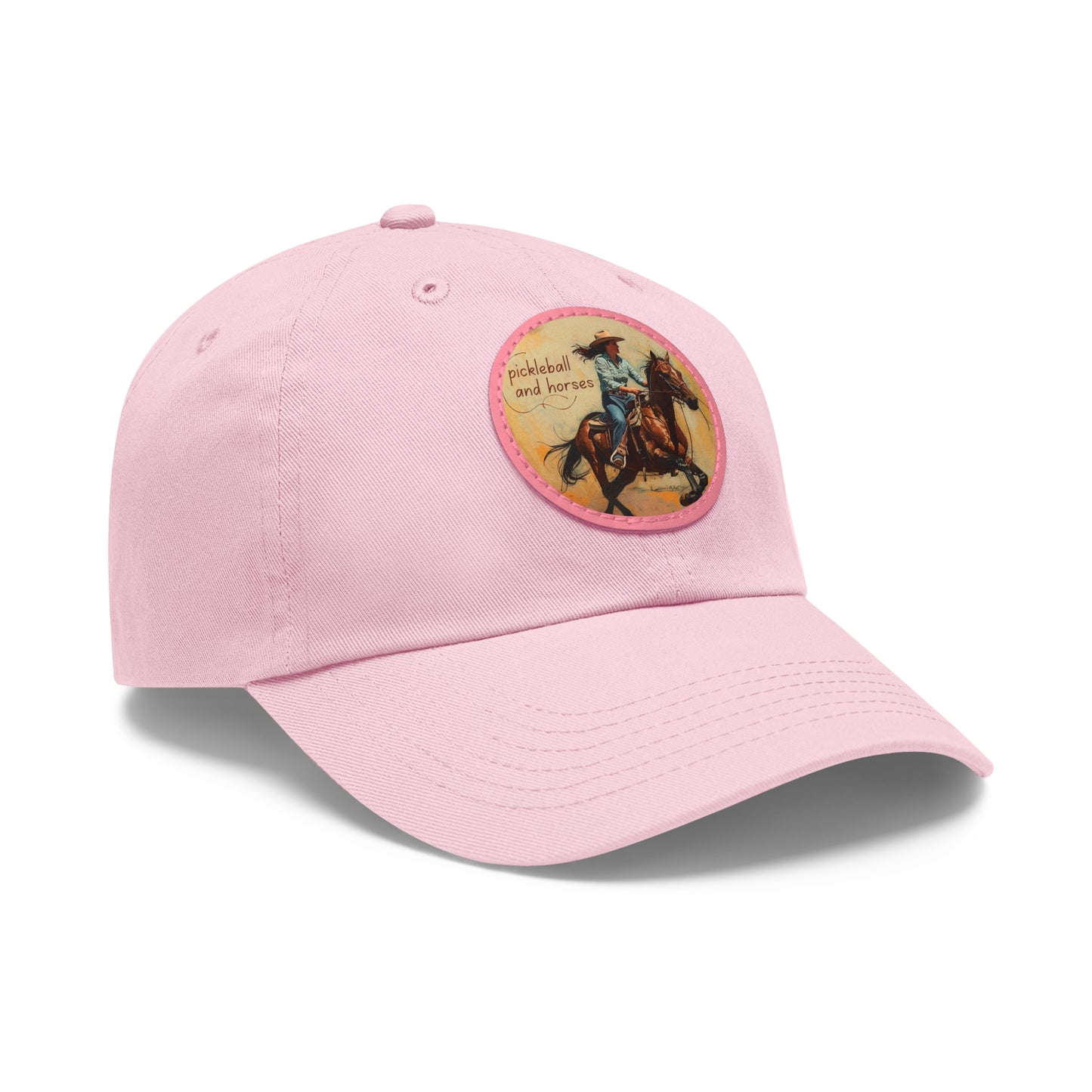 Pickleball and Horses Leather Patch Hat