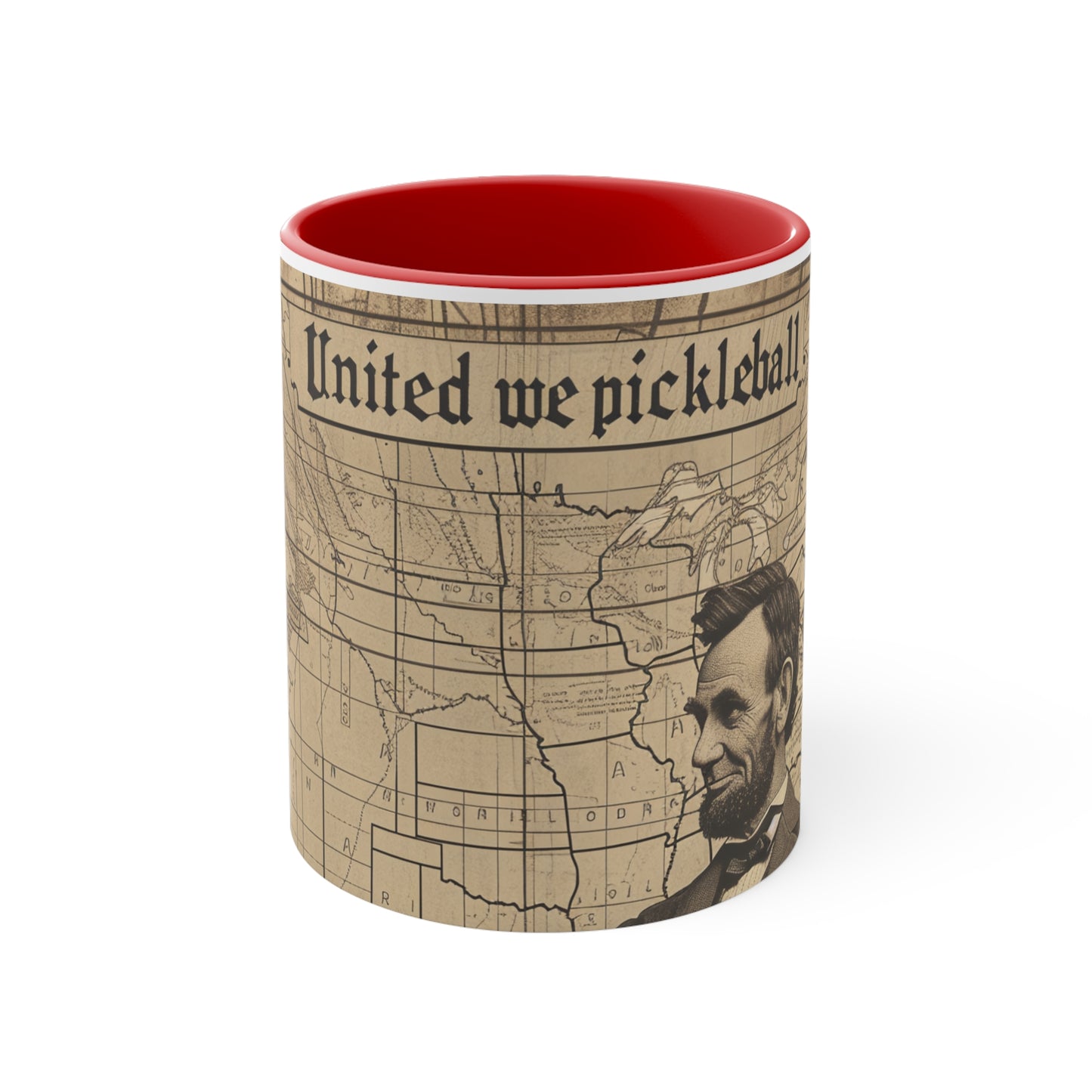 United We Pickleball Accent Coffee Mug