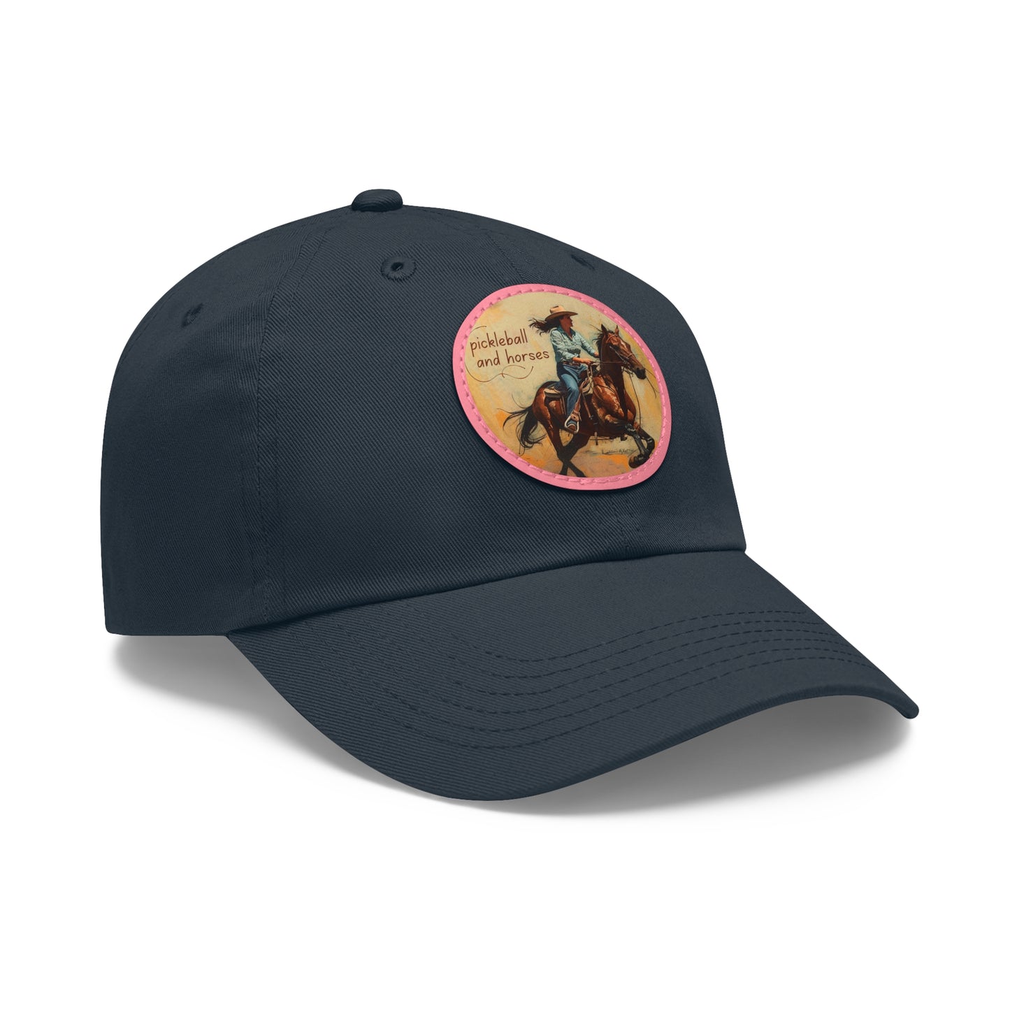 Pickleball and Horses Leather Patch Hat