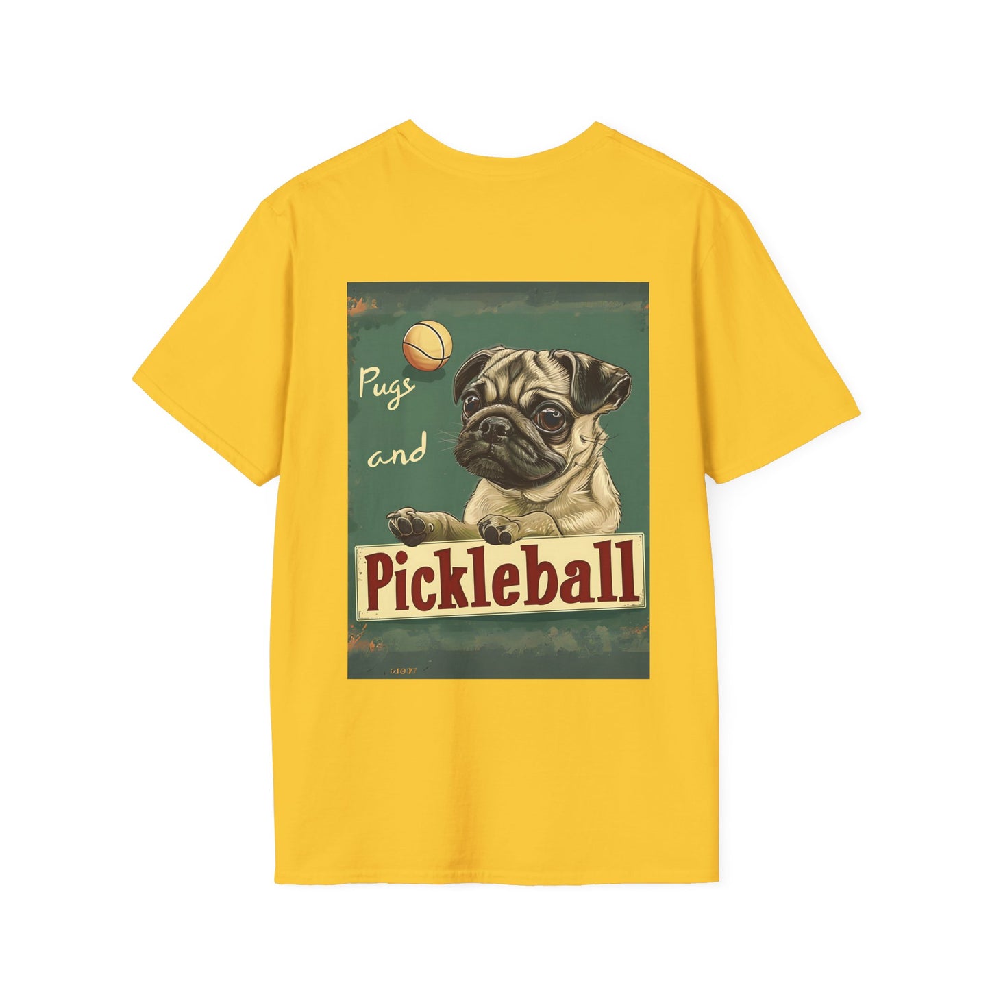 Classic Pugs and Pickleball Comfort Tee – Unisex Soft-Style