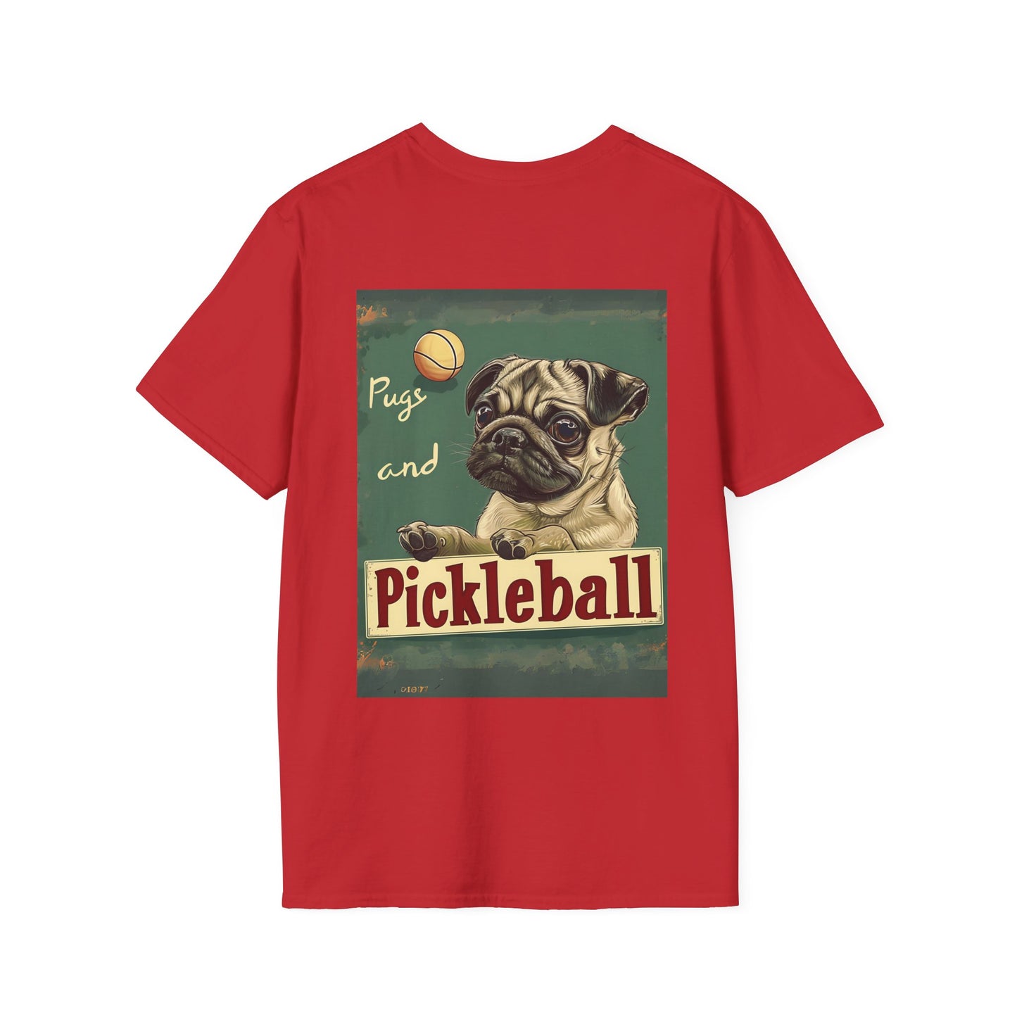 Classic Pugs and Pickleball Comfort Tee – Unisex Soft-Style