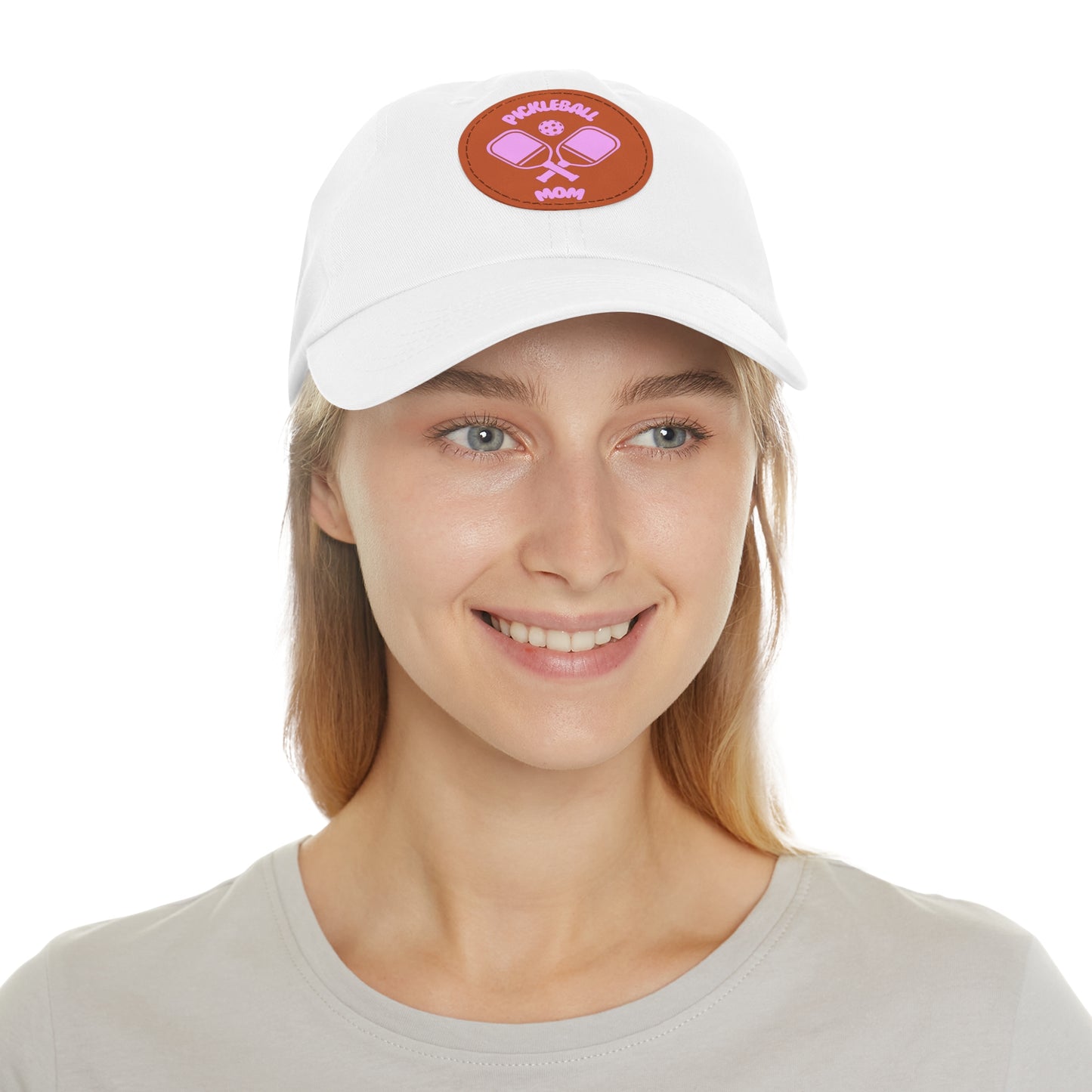 Pickleball Mom: Court Conqueror Leather Patch Hat