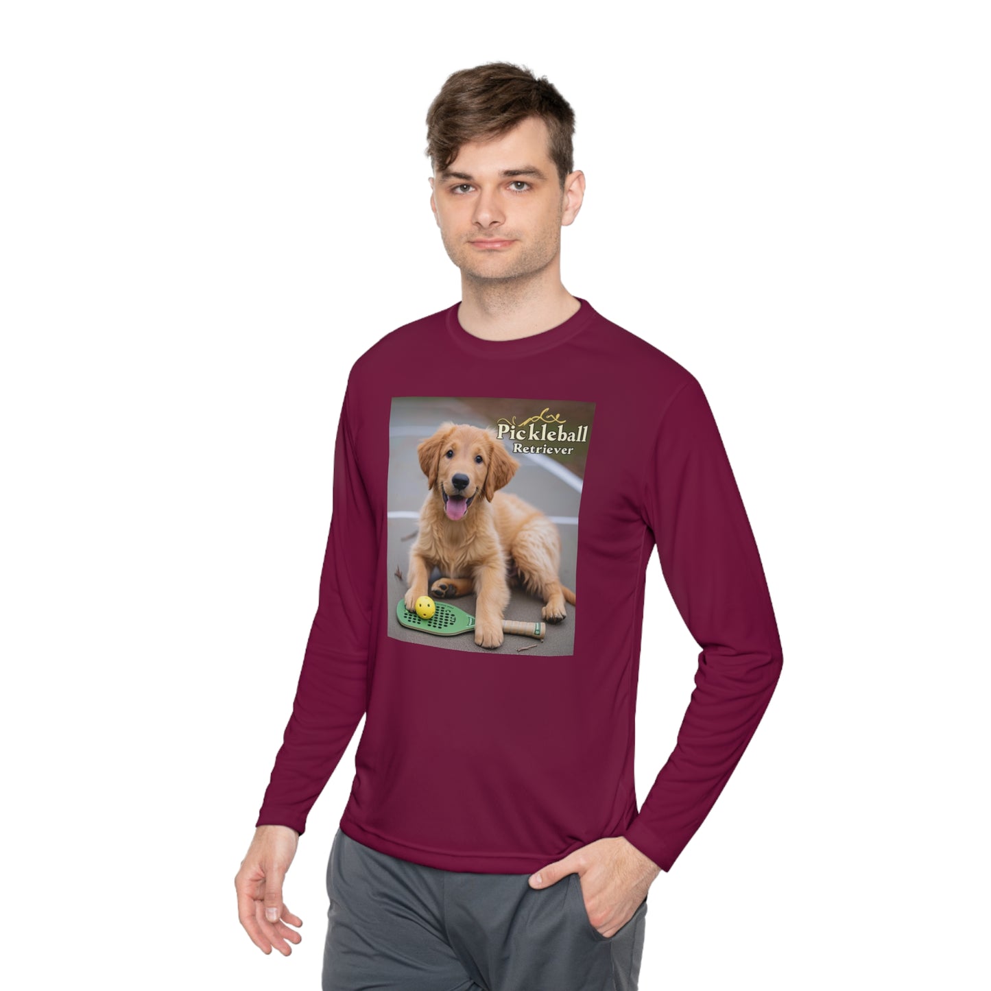 Pickleball Pup Partner – Unisex UV Protective Pickleball Long Sleeve Tee