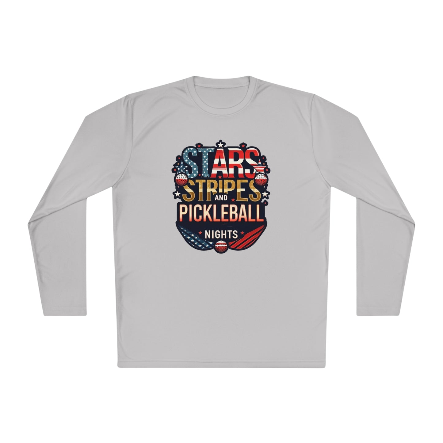 Stars, Stripes and Pickleball Nights – Unisex UV Protective Pickleball Long Sleeve Tee