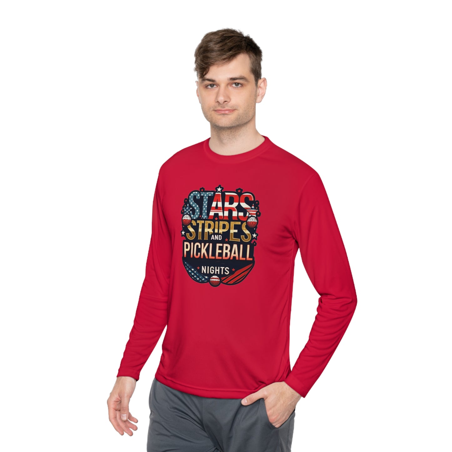 Stars, Stripes and Pickleball Nights – Unisex UV Protective Pickleball Long Sleeve Tee