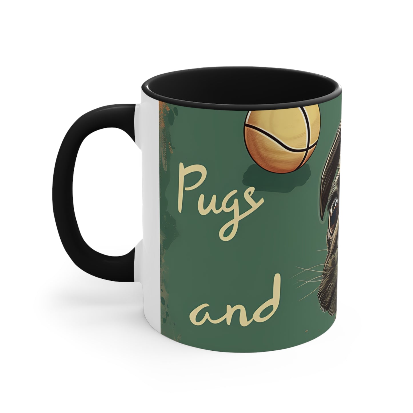 Pugs and Pickleball Accent Coffee Mug