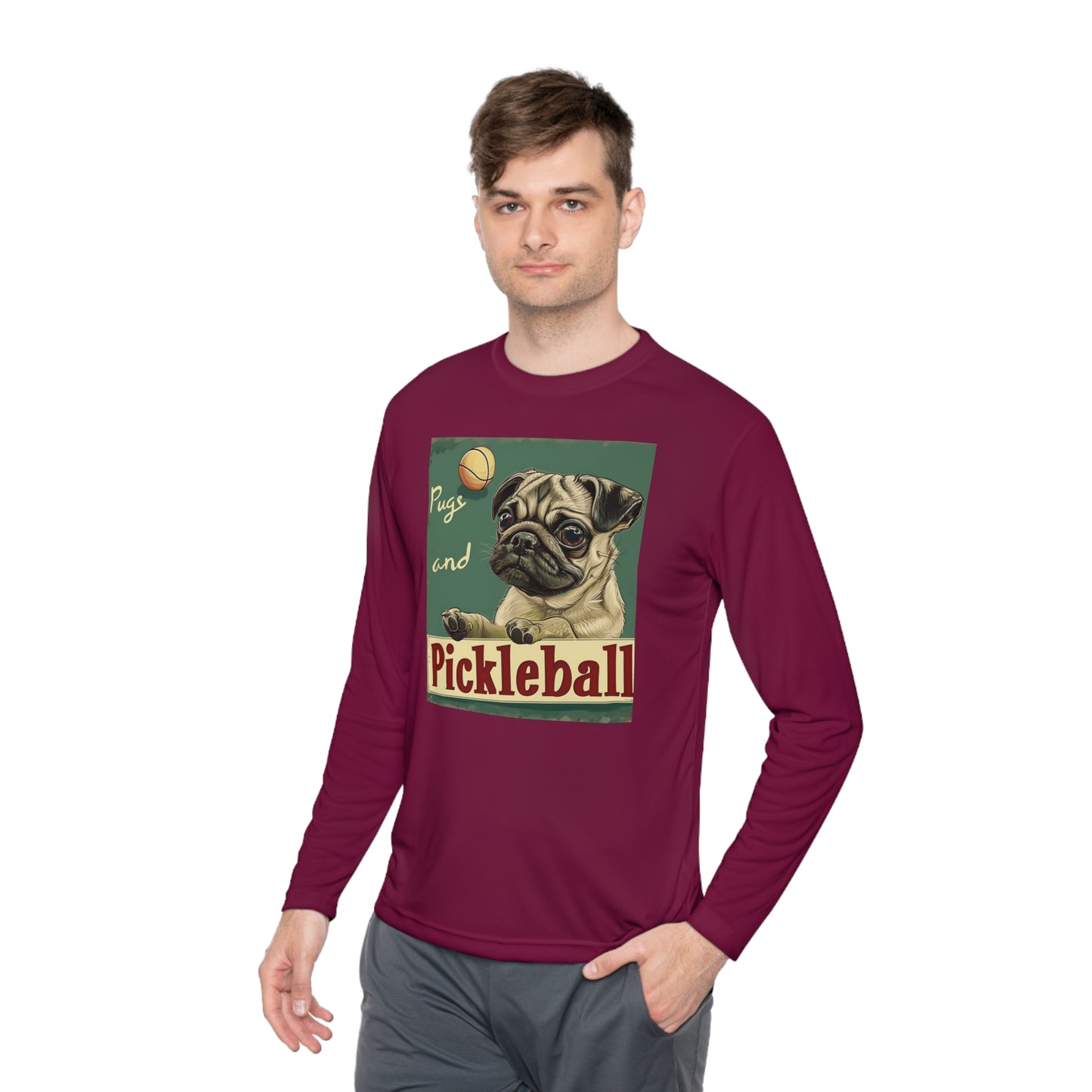 Pugs and Pickleball – Unisex UV Protective Pickleball Long Sleeve Tee