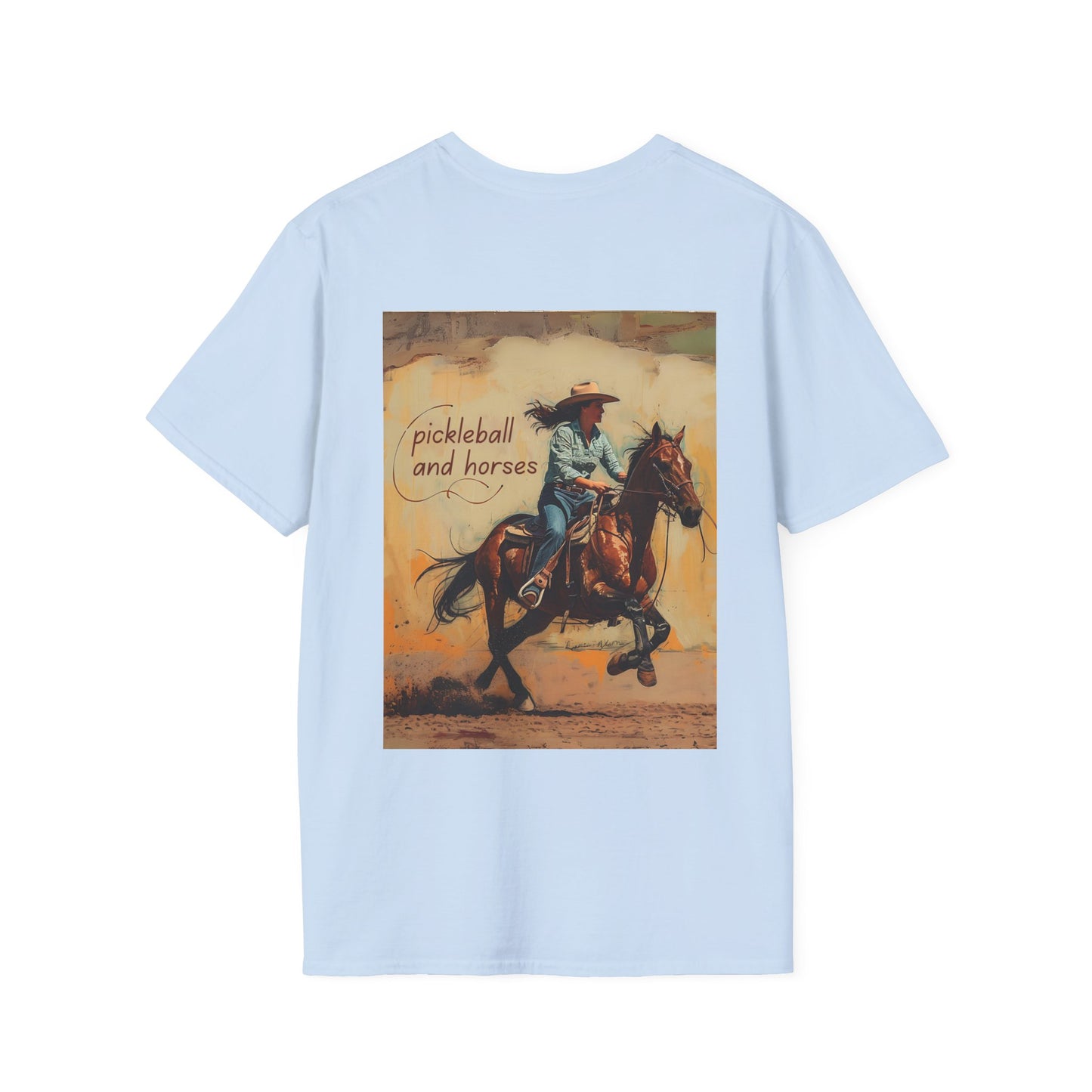 Classic Pickleball and Horses Comfort Tee – Unisex Soft-Style