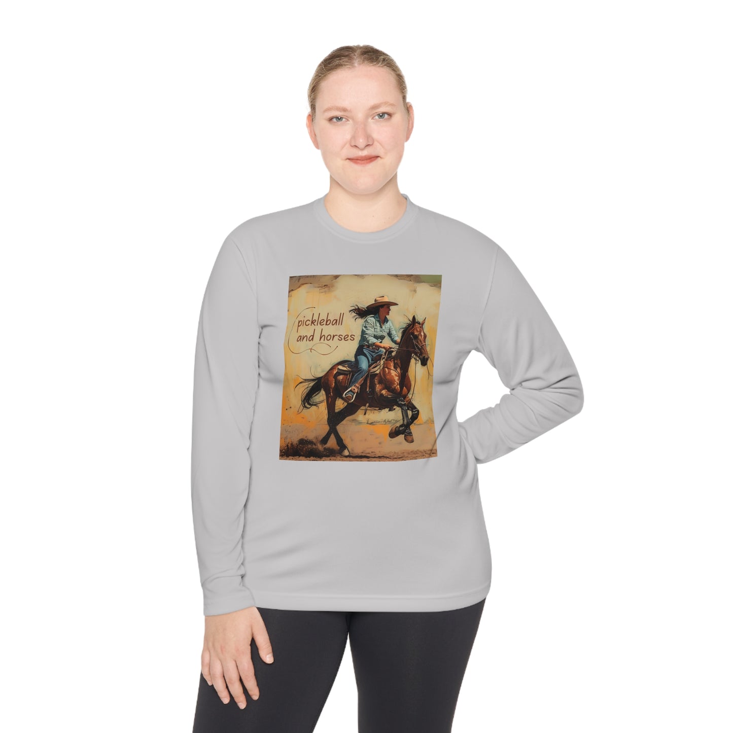 Pickleball and Horses– Unisex UV Protective Pickleball Long Sleeve Tee