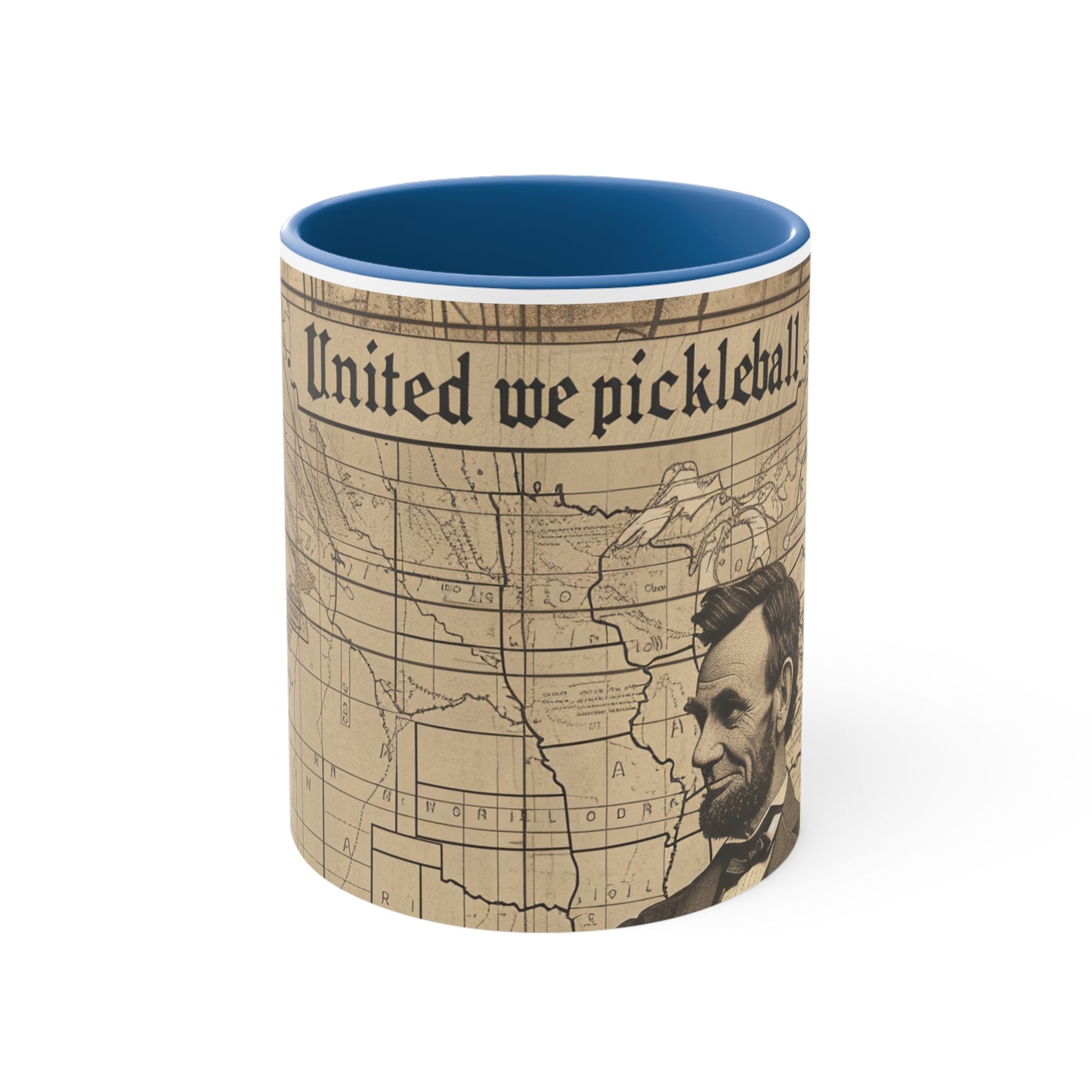 United We Pickleball Accent Coffee Mug