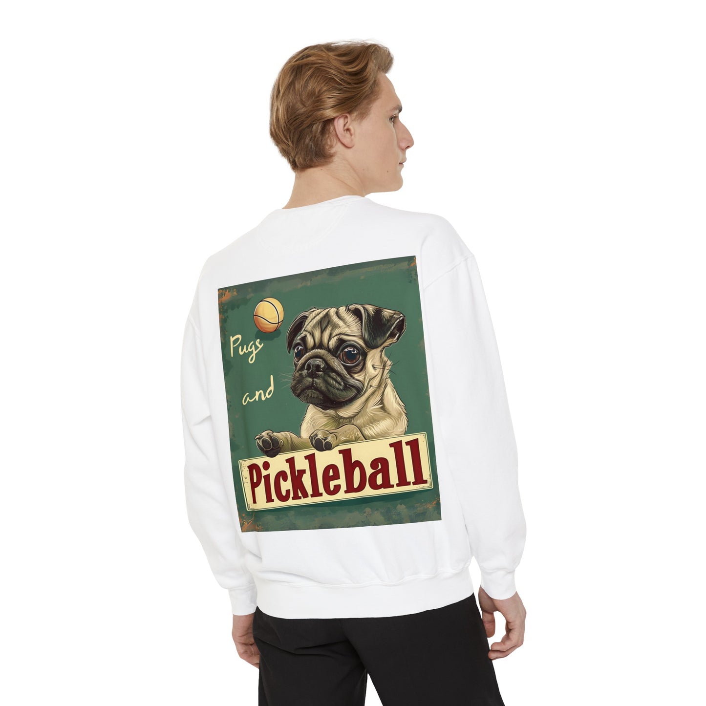 Classic Pugs and Pickleball – Unisex Cozy Pickleball Sweatshirt