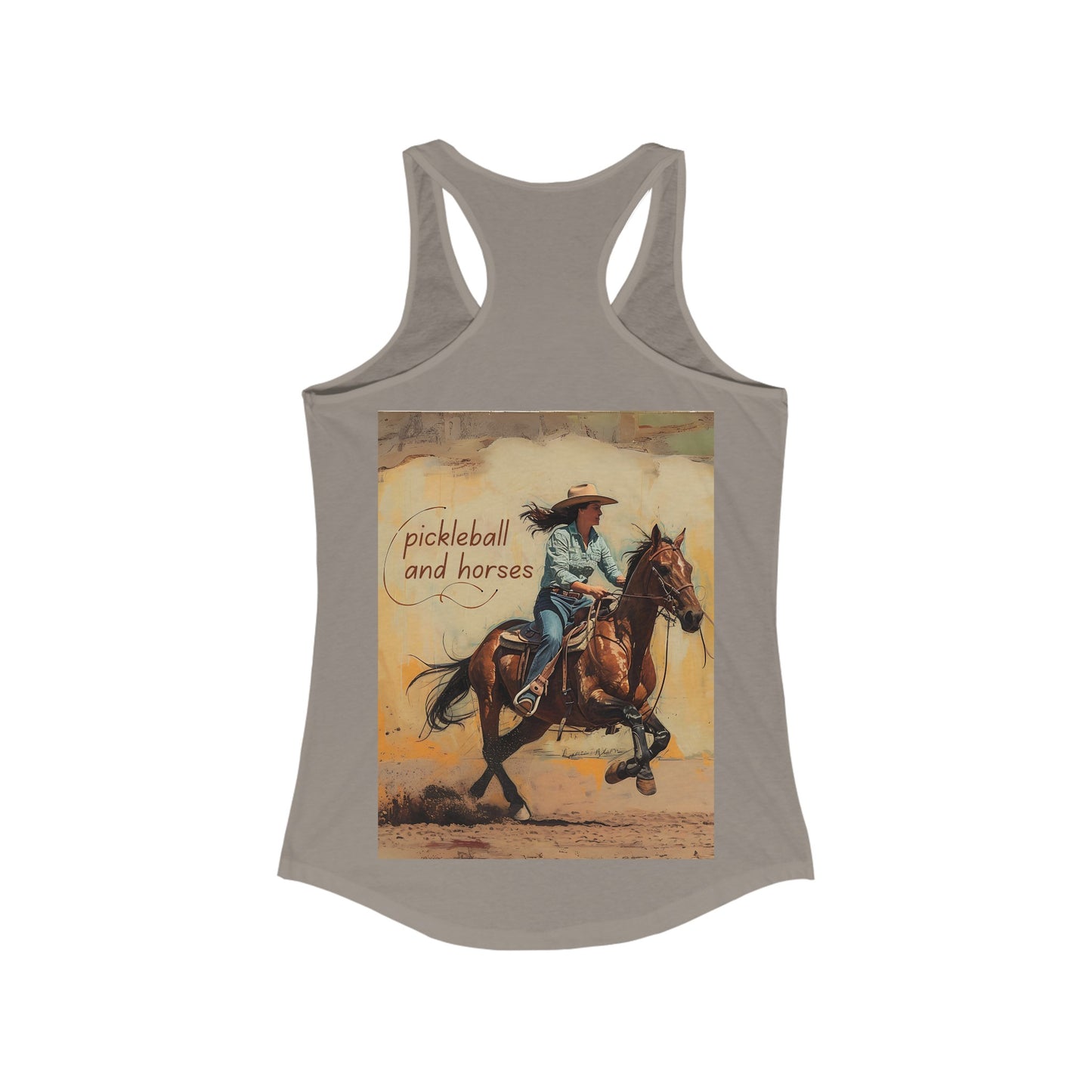 Classic Pickleball and Horses Women's Racerback Tank