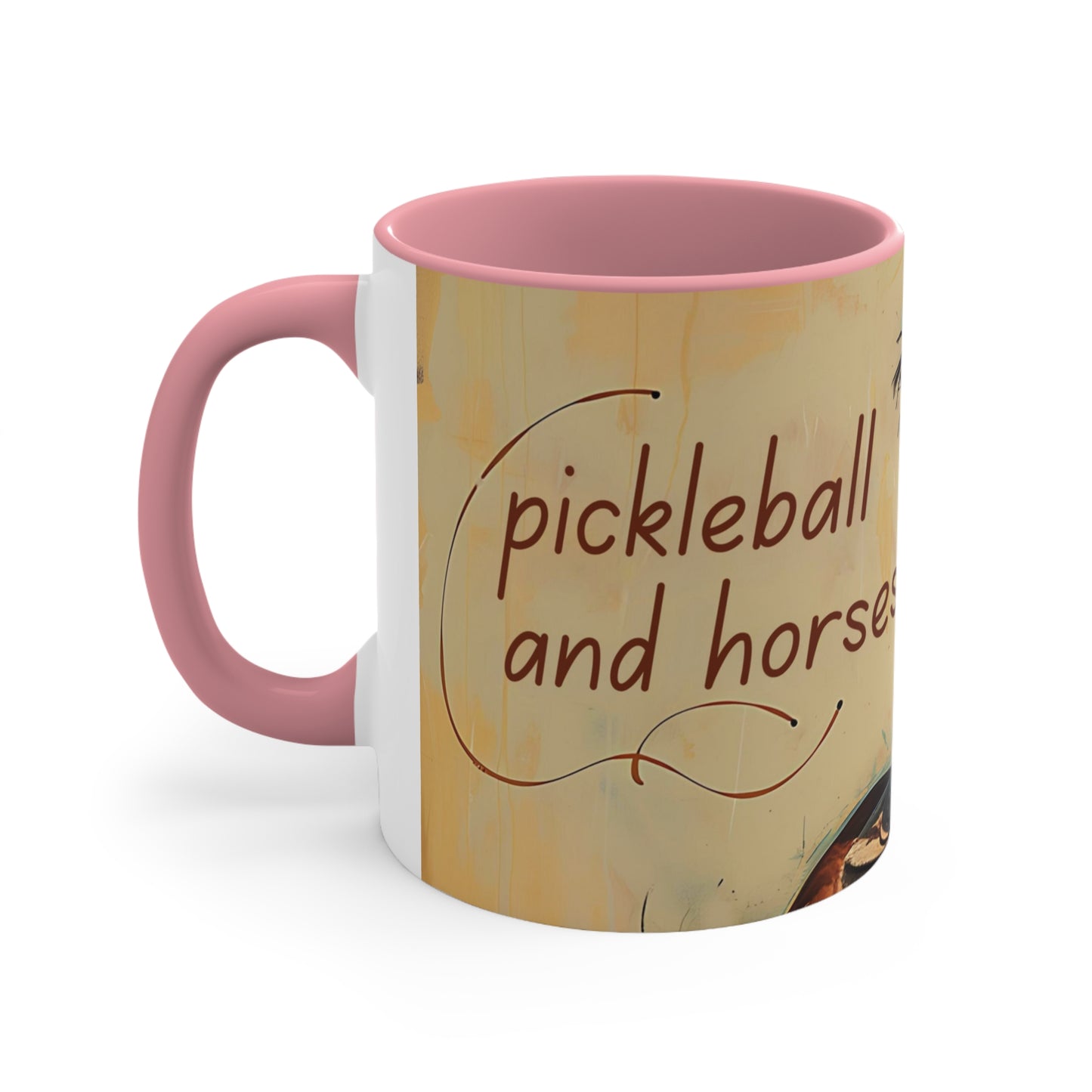 Pickleball and Horses Accent Coffee Mug