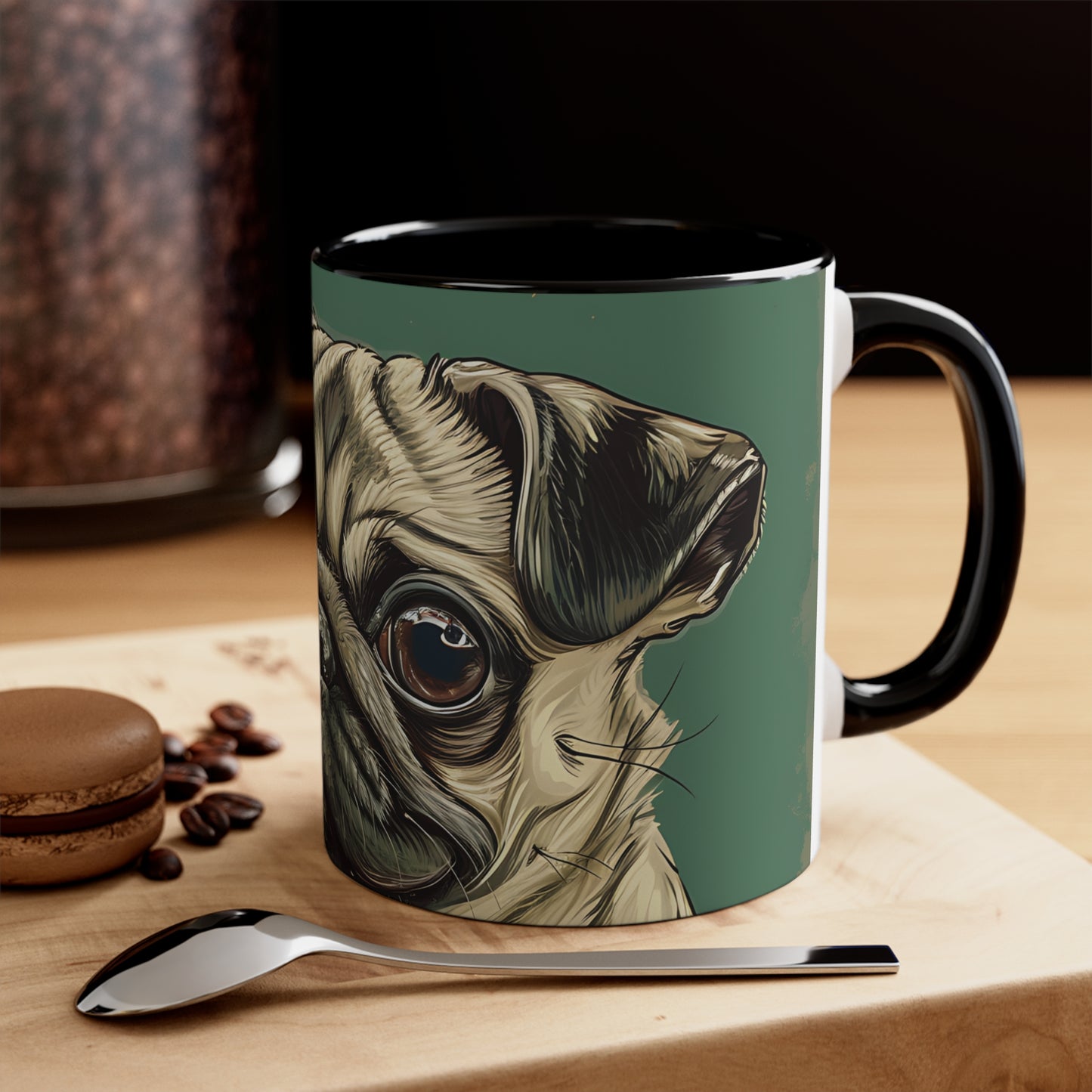 Pugs and Pickleball Accent Coffee Mug