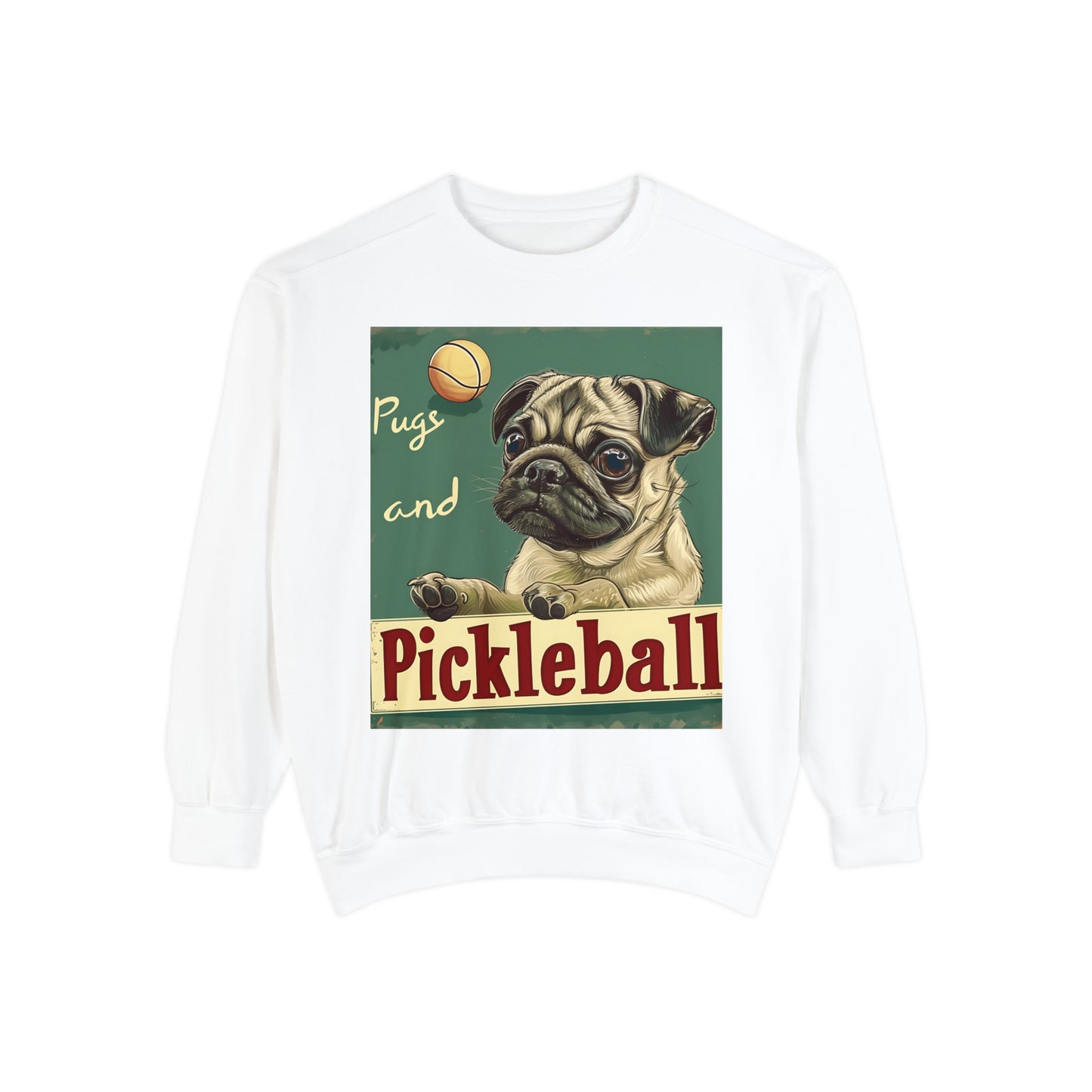 Pugs and Pickleball – Unisex Cozy Pickleball Sweatshirt