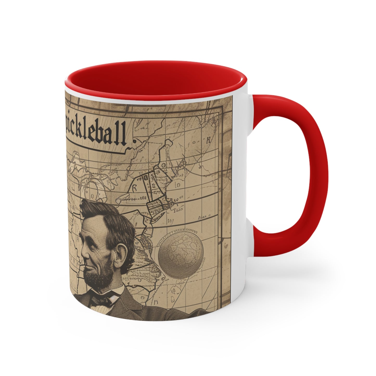 United We Pickleball Accent Coffee Mug