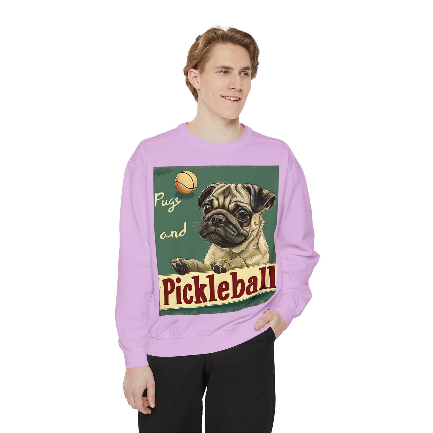 Pugs and Pickleball – Unisex Cozy Pickleball Sweatshirt