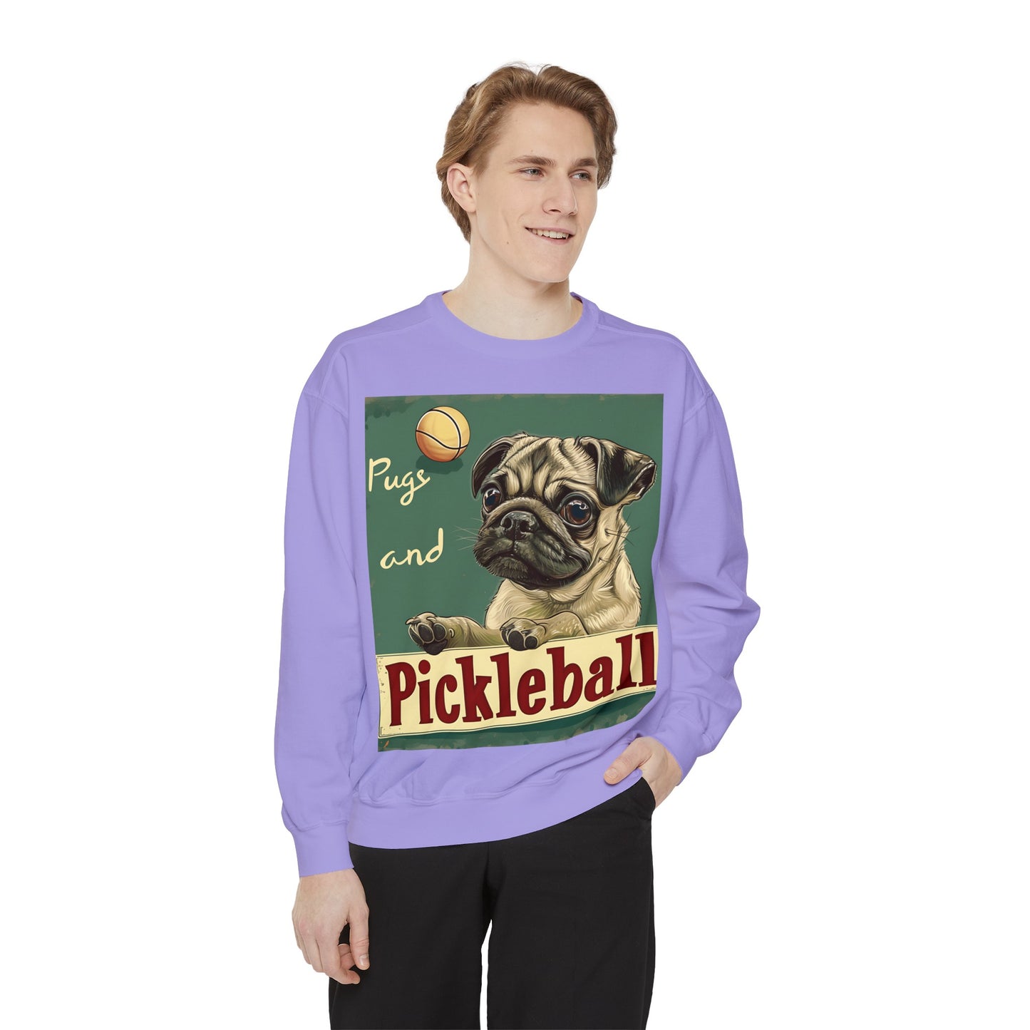 Pugs and Pickleball – Unisex Cozy Pickleball Sweatshirt