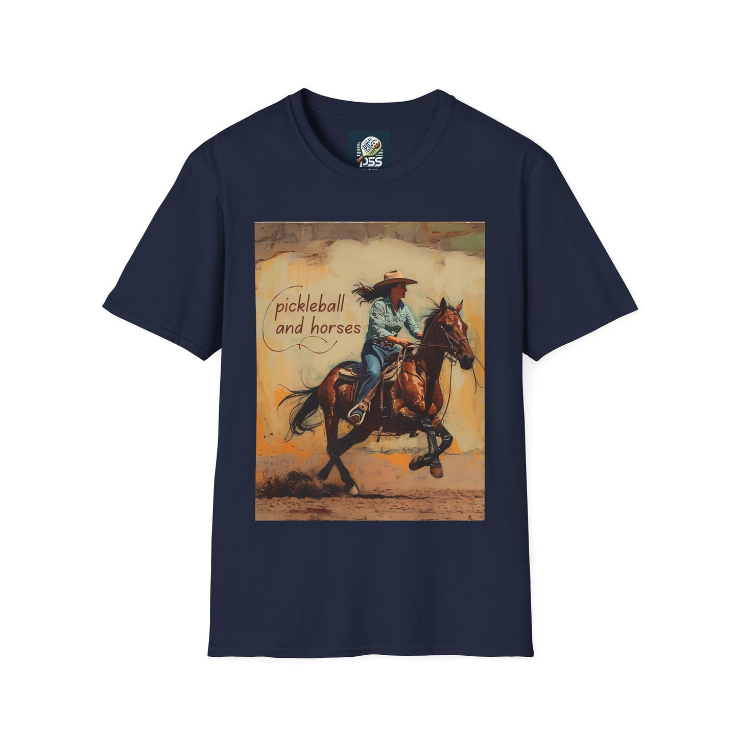 Pickleball and Horses Comfort Tee – Unisex Soft-Style