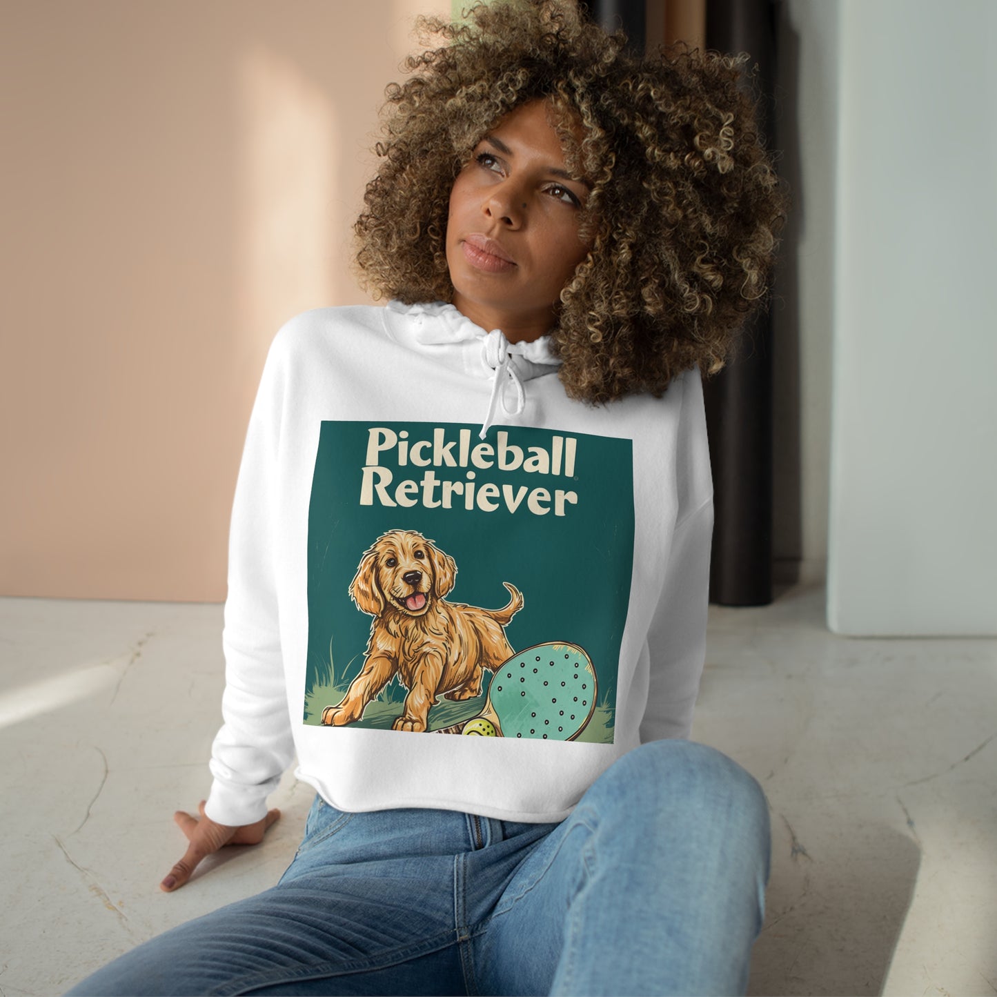 Pickleball Retriever Casual Crop Hoodie