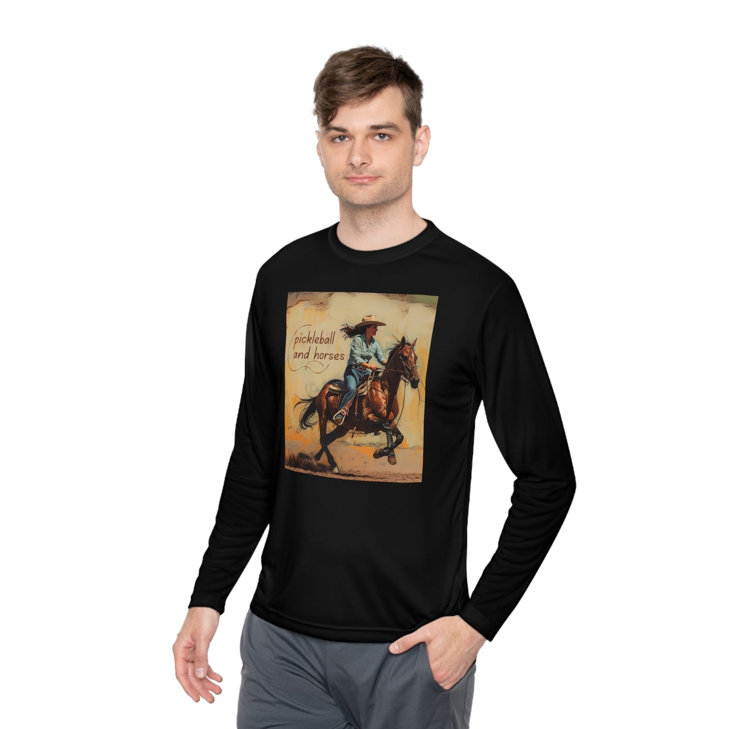 Pickleball and Horses– Unisex UV Protective Pickleball Long Sleeve Tee