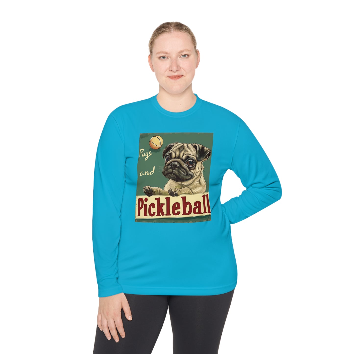 Pugs and Pickleball – Unisex UV Protective Pickleball Long Sleeve Tee