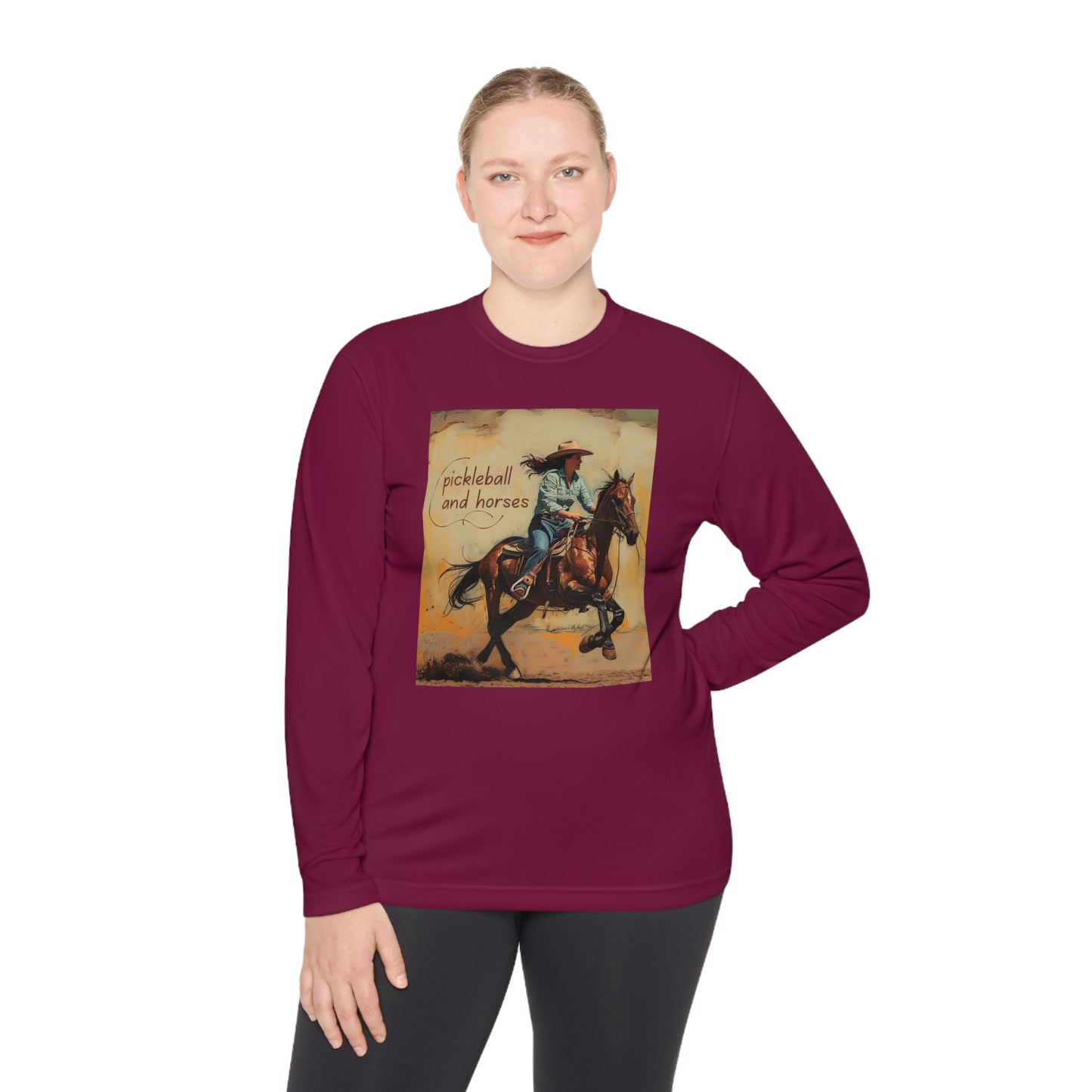 Pickleball and Horses– Unisex UV Protective Pickleball Long Sleeve Tee