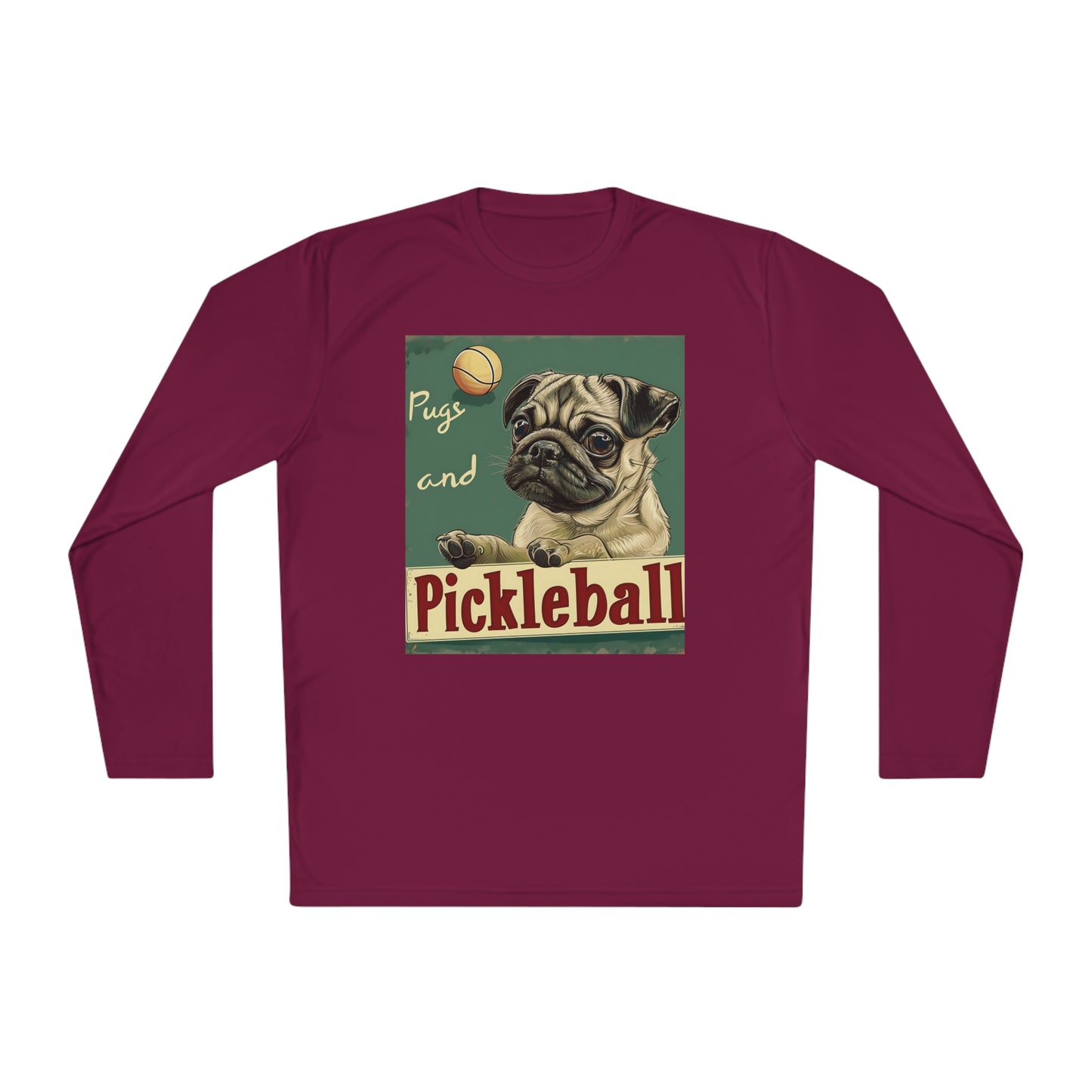 Pugs and Pickleball – Unisex UV Protective Pickleball Long Sleeve Tee